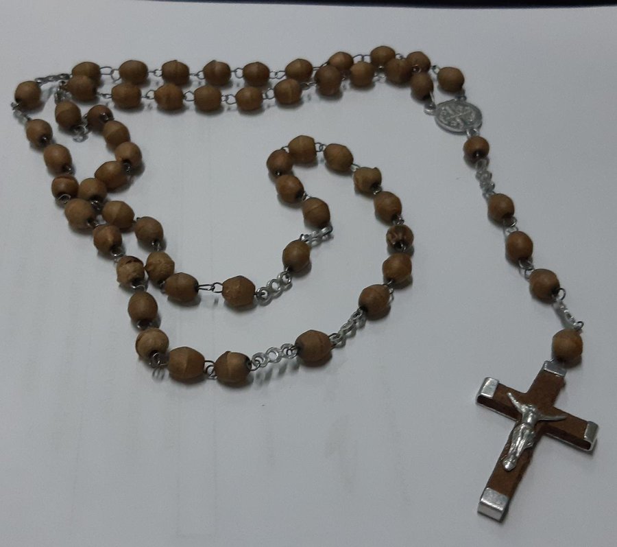 Handmade Rosary Religiöst radband Vit med Jesus Kristus