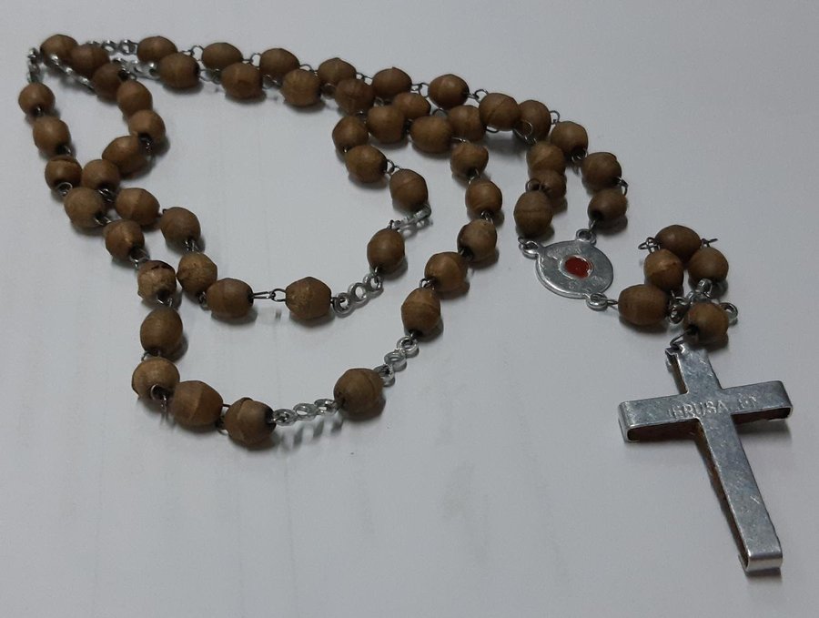 Handmade Rosary Religiöst radband Vit med Jesus Kristus