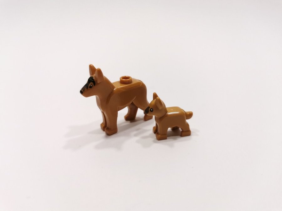 Lego - djur - hund och hundvalp - sheppard - medium nougat