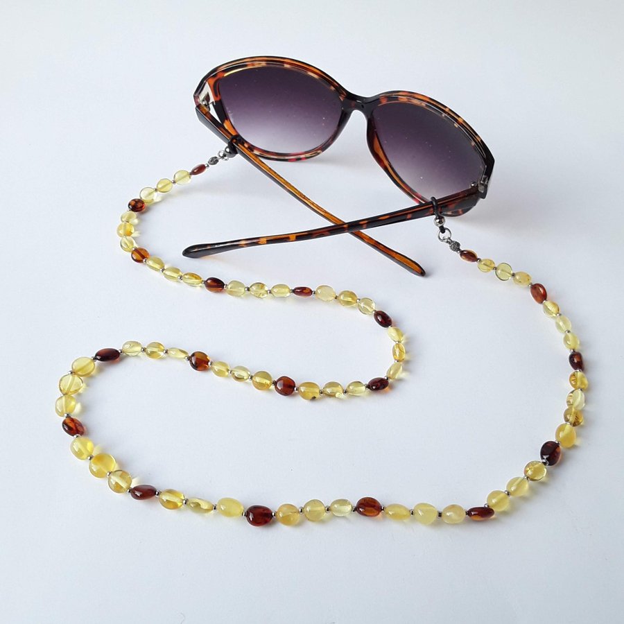 Glasses chain from Baltic amber beads Lanyard for sunglasses Gemstone bead chain