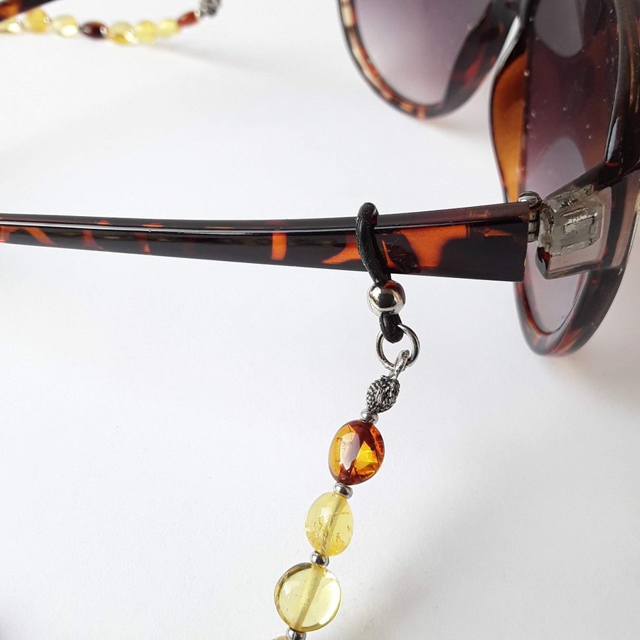 Glasses chain from Baltic amber beads Lanyard for sunglasses Gemstone bead chain