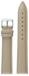 *NY Klockarmband i äkta läder Beige - Krom spänne - 22 mm