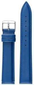 *NY Klockarmband i äkta läder - Blå - stål spänne - 18 mm