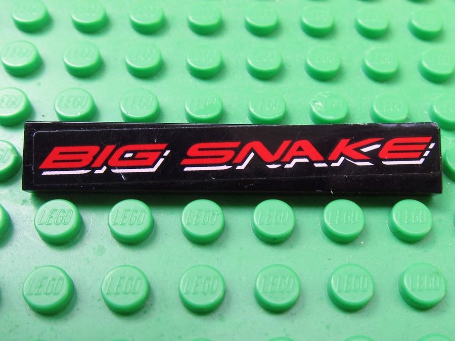 1 st LEGO Tile Platta 1 x 6 svart Big Snake