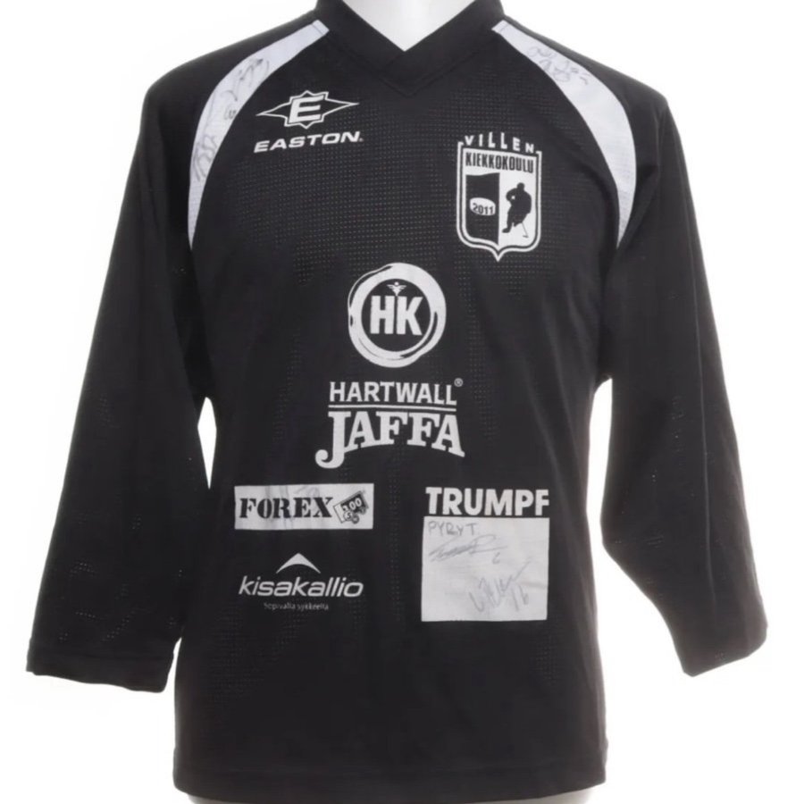 Easton svart tröja signerad , storlek VILLEN. KIEKKOKOULU 2011 storlek L/XL YTH