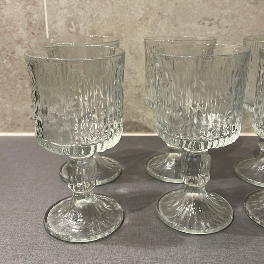 6st Glas - Ravenhead Seista Vitvinsglas Vinglas - Retro