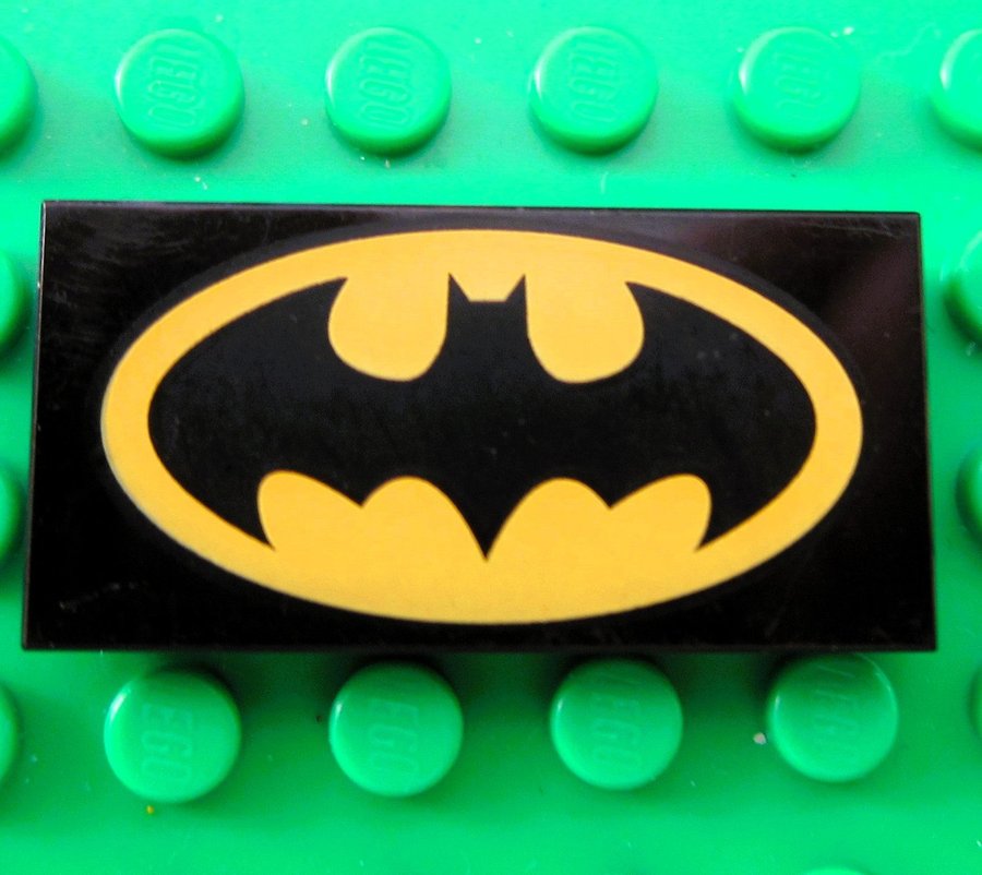 1 st LEGO Tile Platta 2 x 4 Svart Batman