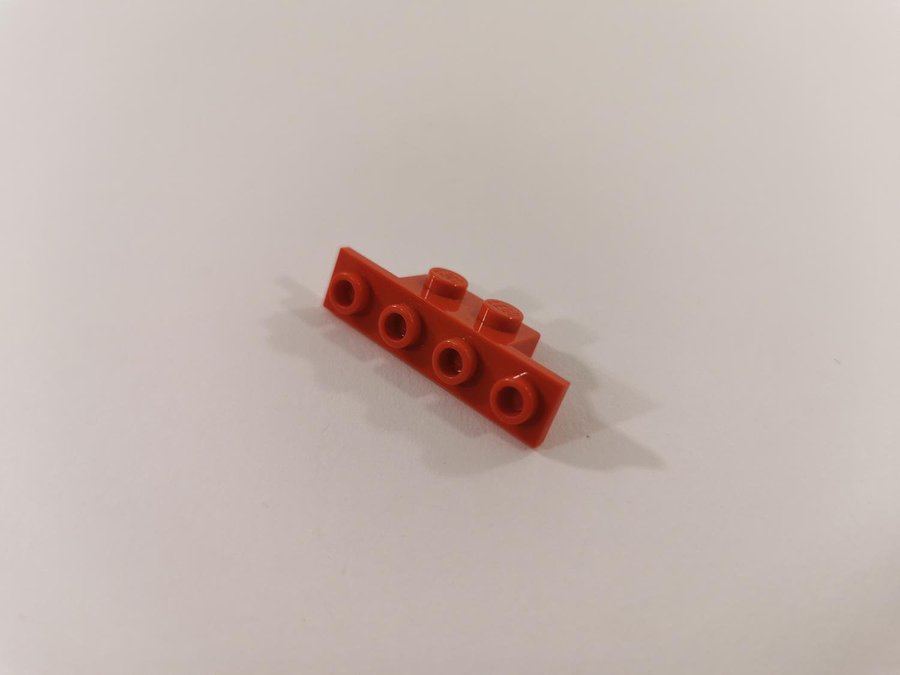 Lego - bracket - plate - modifierad - 1x2 - part 2436 - röd