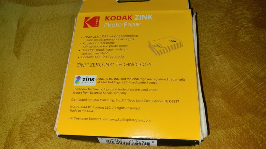 Kodak Zink Fotopapper 100 ark