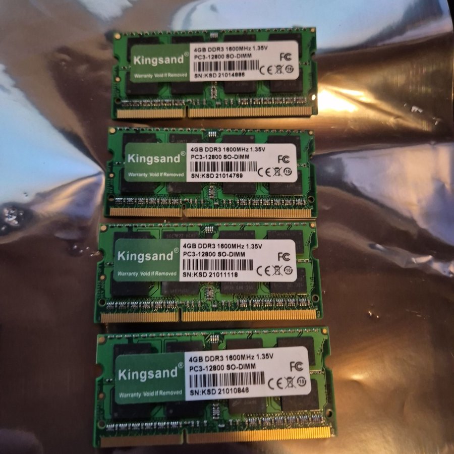 16gb SO-DIMM 4x4gb ddr3 12800 1600mhz 3/4