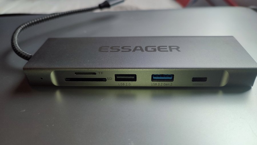 Essager USB-C 8-i-1 dockstation med inbyggd 2TB M.2-SSD, NY!