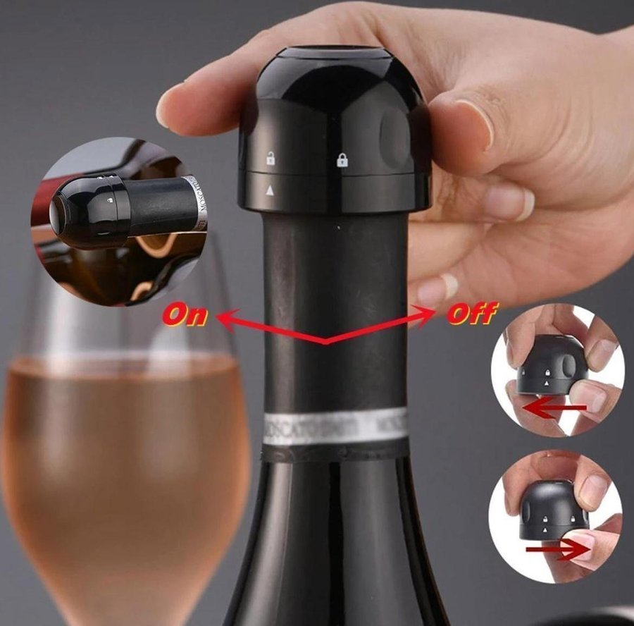 Vinkork Champagne Vakuum försluter Stopper Champagnelåsning