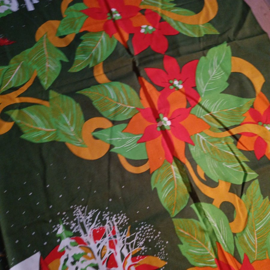 Retro vintage julduk textil med julmotiv