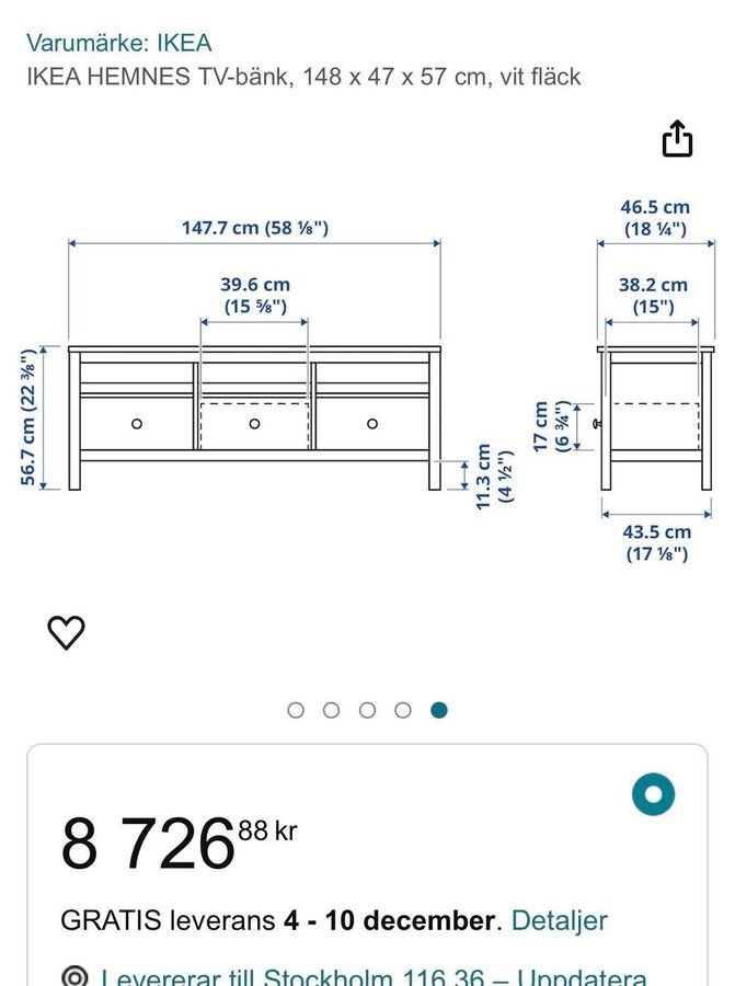 IKEA HEMNES TV-bänk