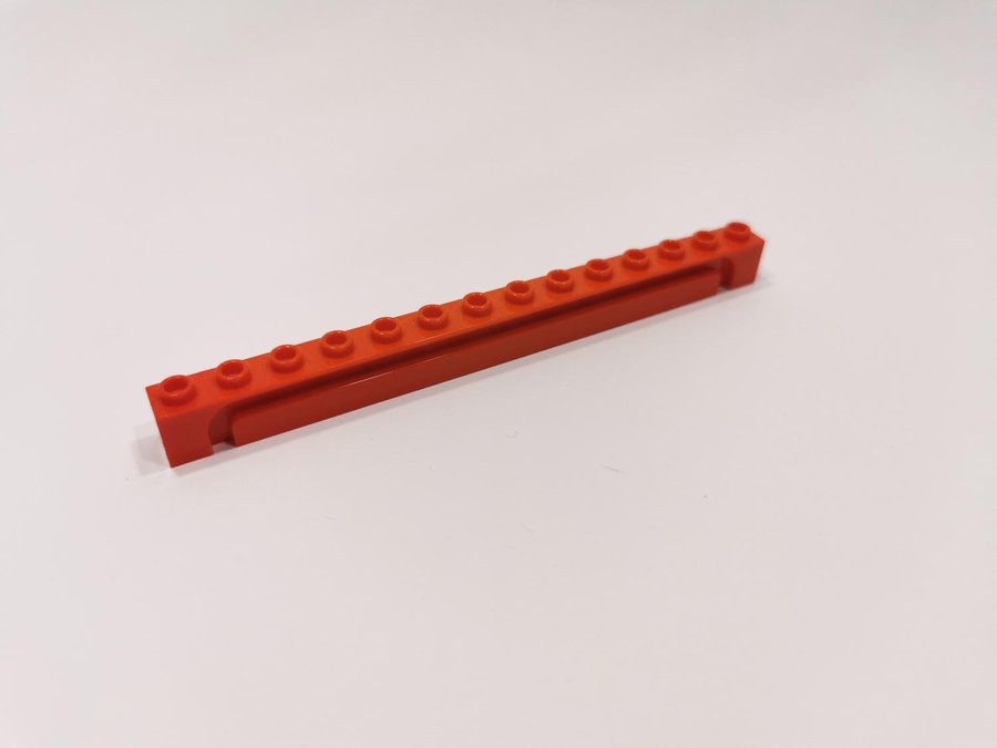 Lego - brick - garage - port - räls - 1x14 - part 4217 - röd