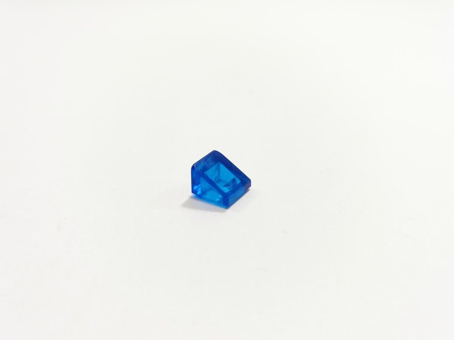 Lego - transparent - tile - slope - 1x1 1/3 - part 54200 - blå (trans blue)