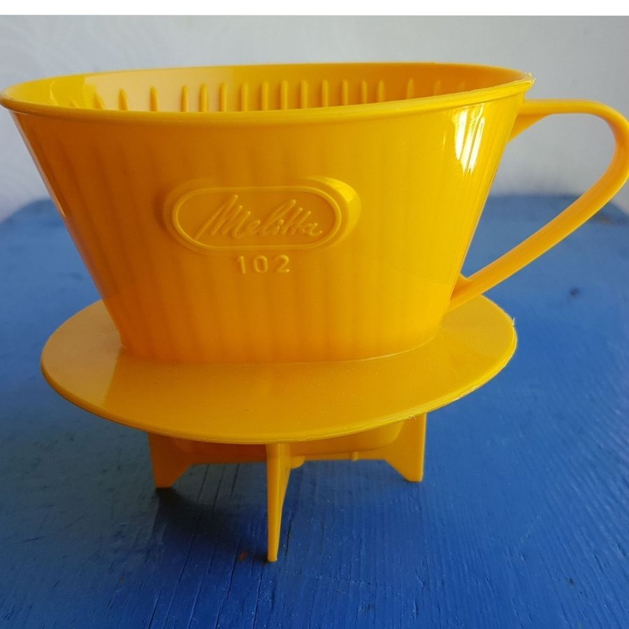 Oanvänd Gul Filterhållare Melitta 102 Retro Made in Sweden