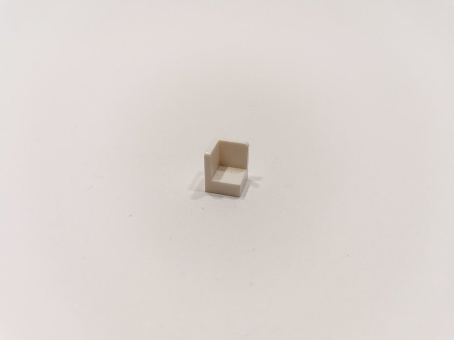 Lego - tile - slät - corner - panel - 1x1 - part 6231 - vit