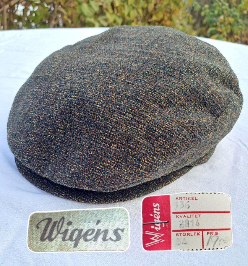 SEMI-ANTIK DEADSTOCK 50-TAL Tweed keps gubbkeps flat cap newsboy WIGENS preppy