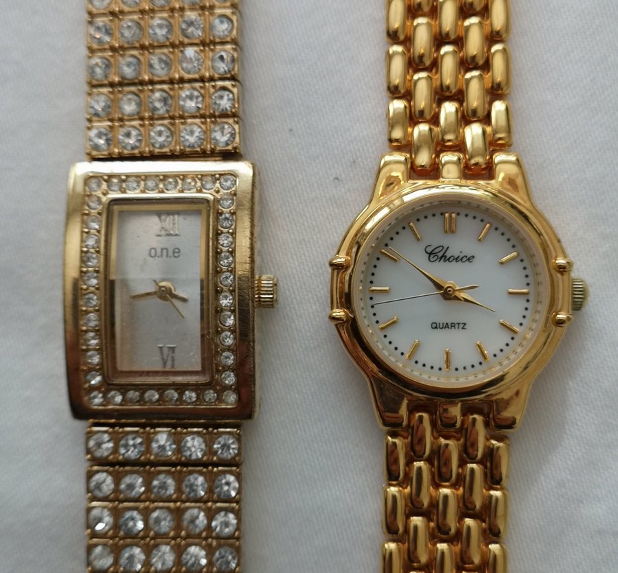 2 Eleganta Fungerande Damklockor - Guld - Quartz