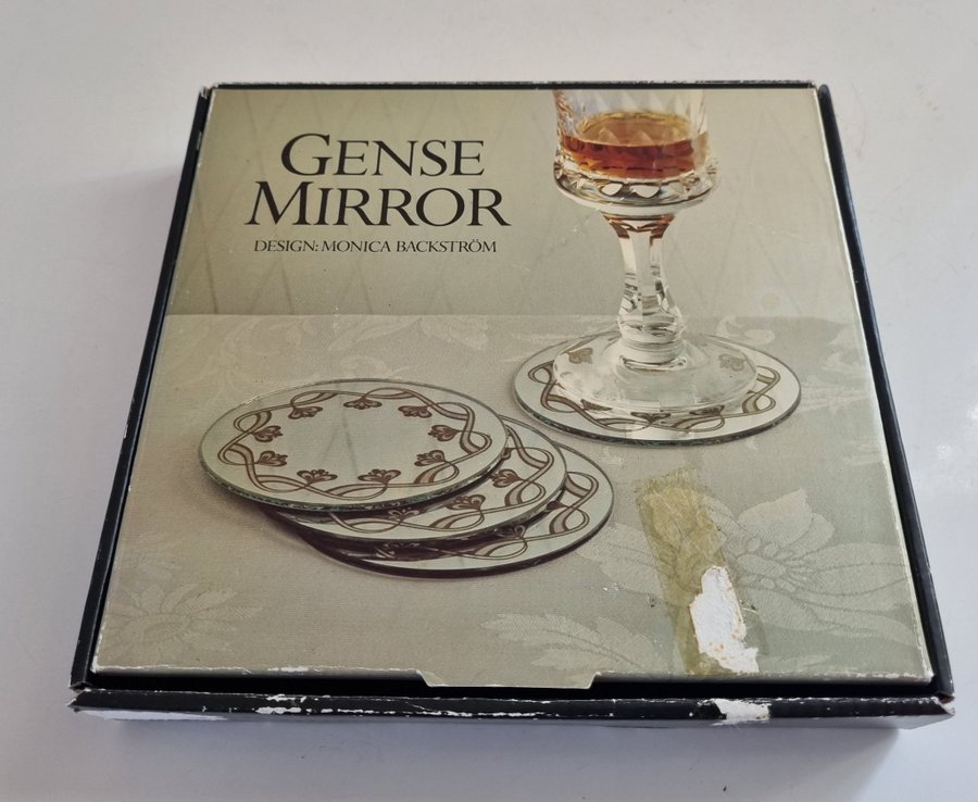 4 st Gense Mirror coasters från 70-talet av Monica Backström