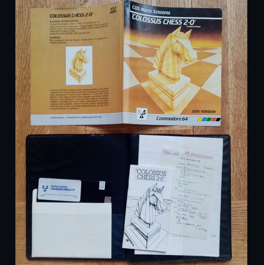 Colossus Chess 20 (CDS Micro Systems) Disk ->TESTAD<- Commodore 64 / C64 Spel