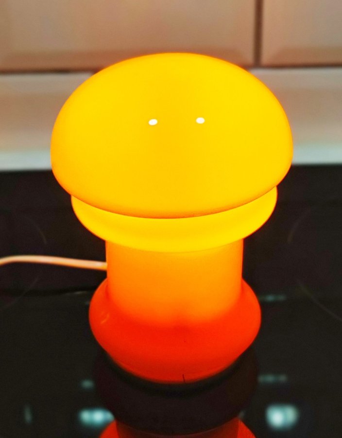 Orange bordslampa glas lampa rare retro vintage 70 - tal