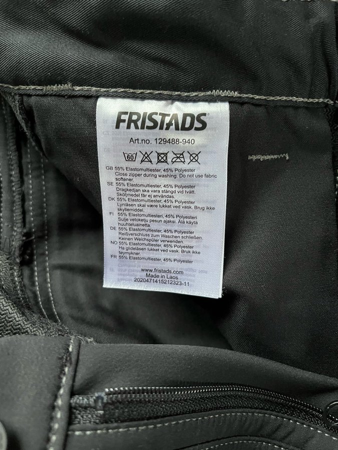 Fristads hantverkarshorts - svarta - stretch (2567STP) - nya, oanvända - stl C52