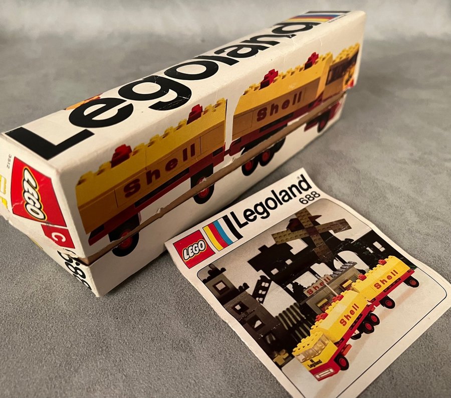 Komplett Lego Legoland 688 Shell Tankbil (1973) vintage retro