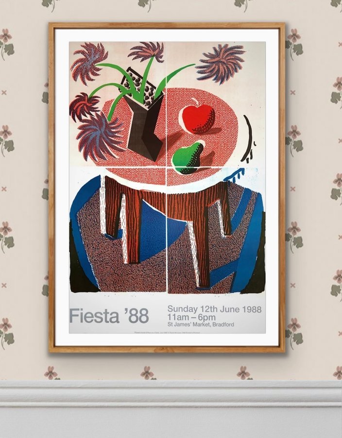 David Hockney - Fiesta '88 - Original litografisk vintage kunstplakat