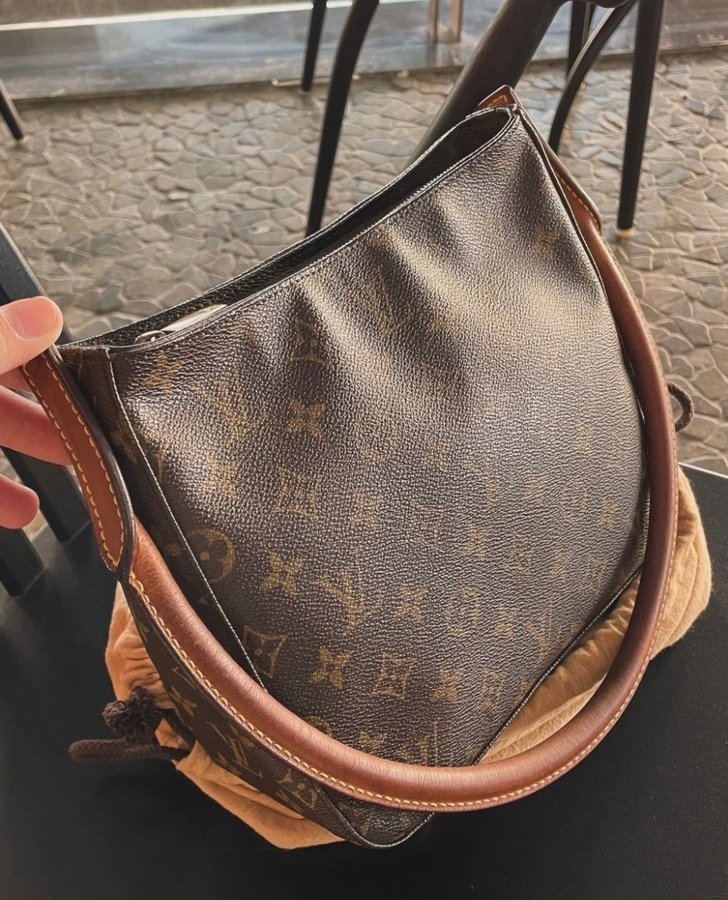 Vintage Louis Vuitton looping PM bag väska brun