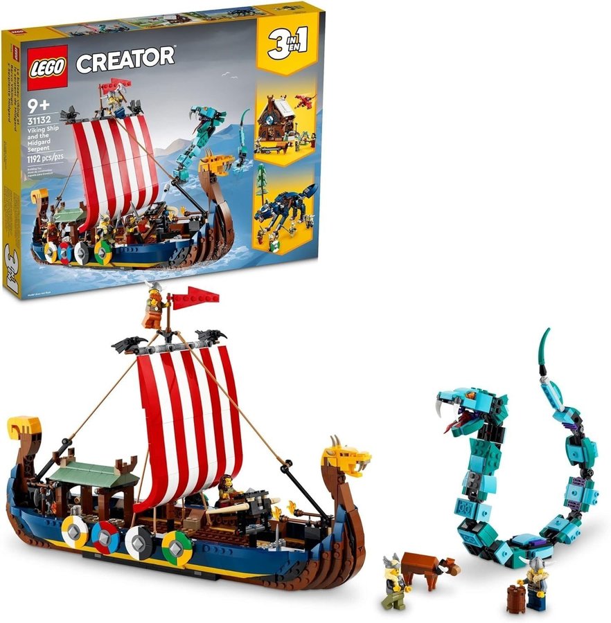 Lego-31132 Creator 3 in 1 Viking Ship  the Midgard Serpent