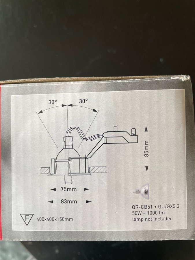 2 st nya 12V downlights GU5,3 LED eller halogen