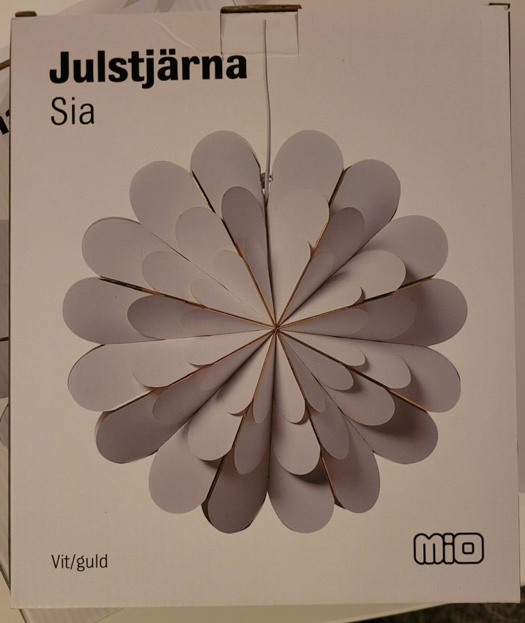 2 st Julstjärnor Sia vit/guld 45 cm