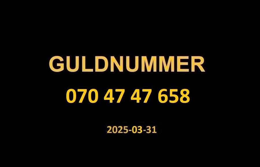 070 47 47 658 GULDNUMMER mobilnummer telefonnummer kontantkort nummer guld