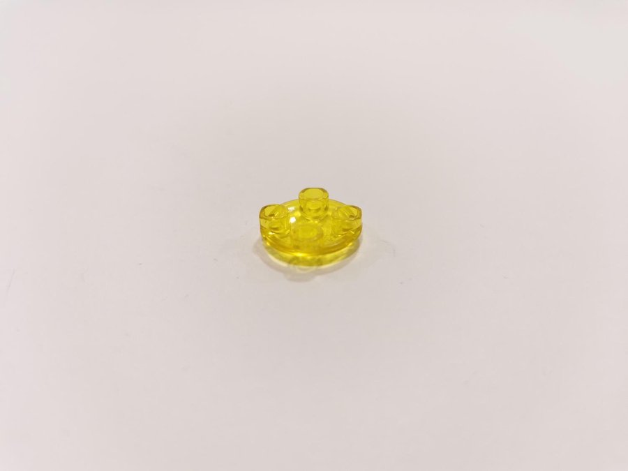 Lego - transparent - rund - inverted - 2x2 - part 2654 - gul (trans yellow)