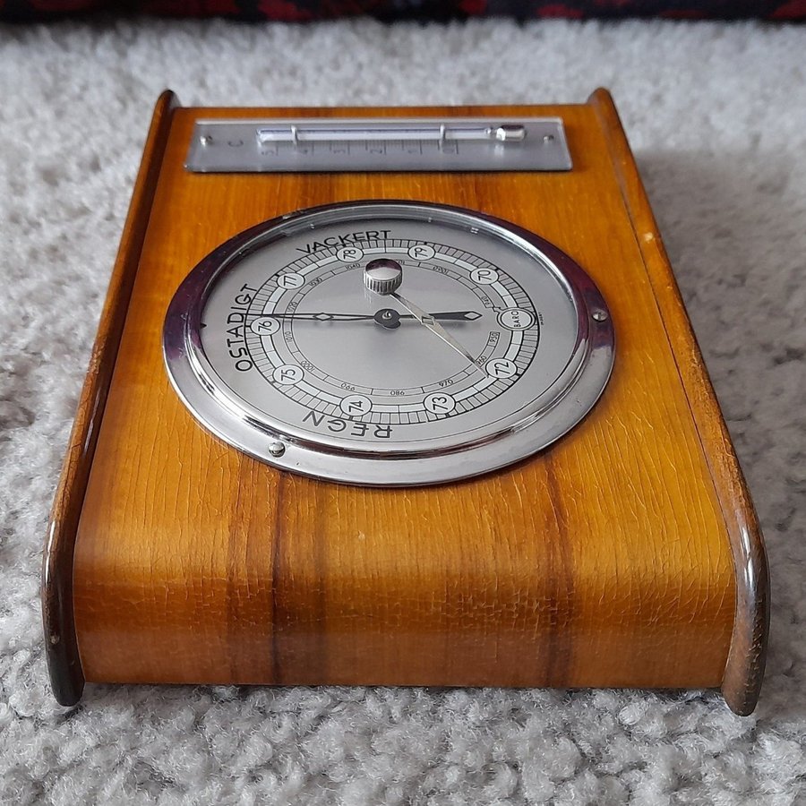 Vintage Import barometer med termometer