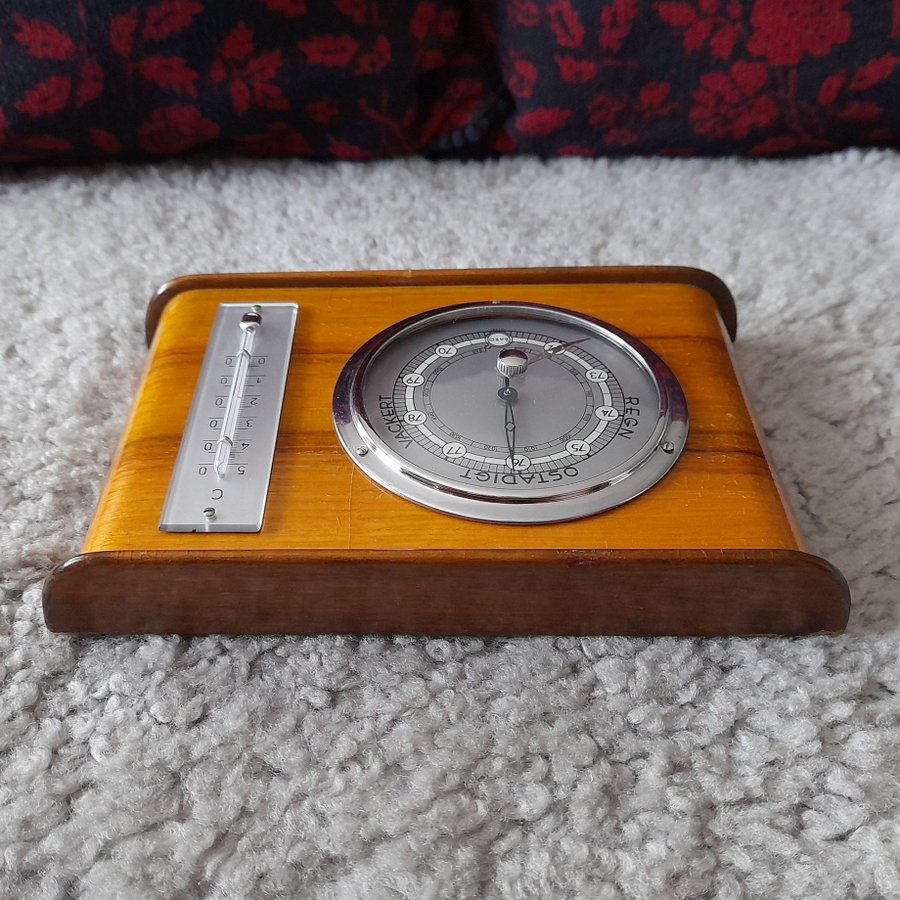 Vintage Import barometer med termometer