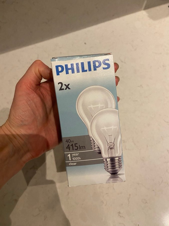 - GAMLA GLÖDLAMPOR (EJ LED) - PHILIPS - NYA I FÖRPACKNING -