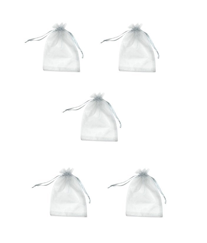 5st 9x7cm Smyckespåse presentpåse smycken förpackning födelsedag jul organza grå