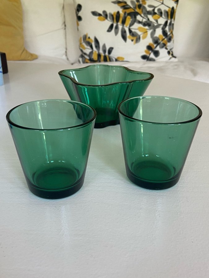 Iittala / Glas / Skål / Grönt / Design / Kartio / Kaj Franck