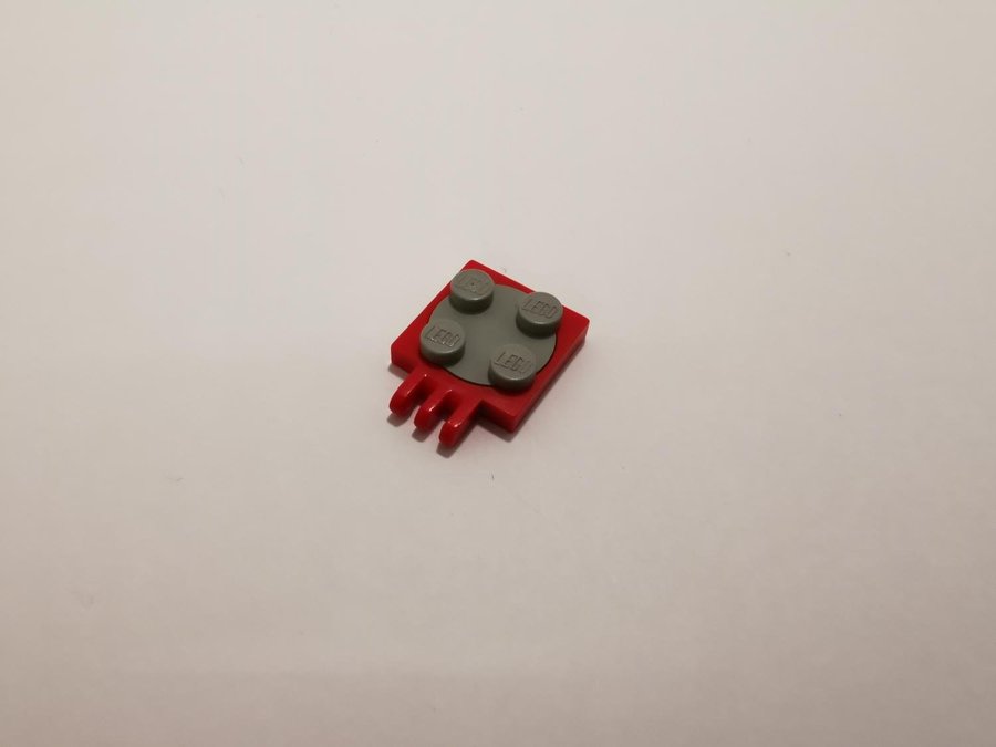 Lego - hinge - ledad - snurrplatta - 2x2 - part 251c01 - röd / old gray