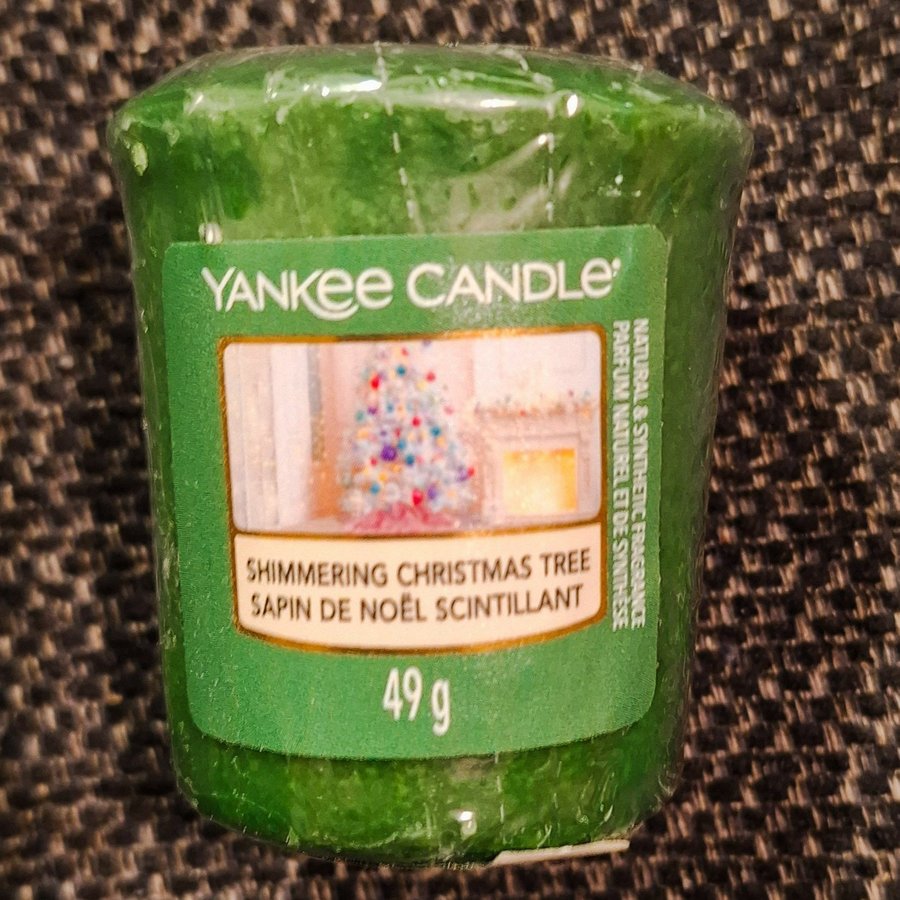 Yankee Candle, doftljus, "Shimmering Christmas Tree", JUL, Billig frakt.