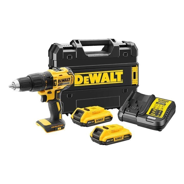 BORRSKRUVDRAGARE DEWALT MED SLAG DCD778D2T 18V 2X2.0AH batteri