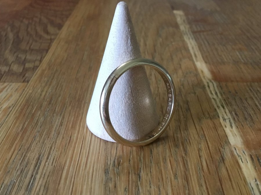 Klassisk slät vintage ring, Pansar guld ”Gulddouble” / Strl 22,5 mm