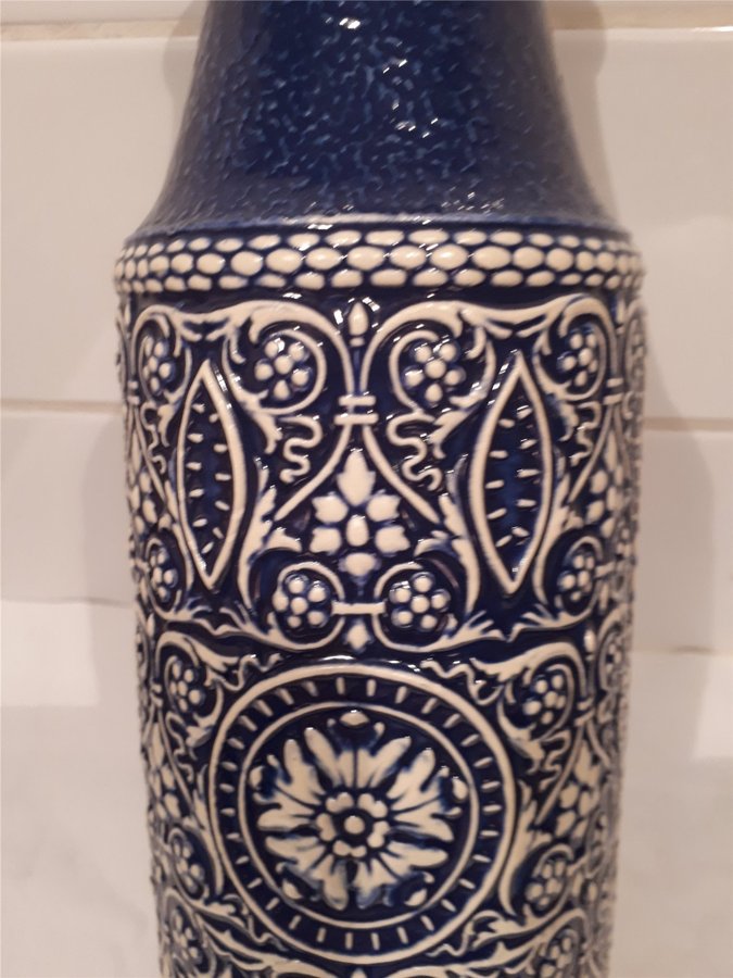 Marzi  Remy Pottery Blue Germany Tysk keramik porslin vas