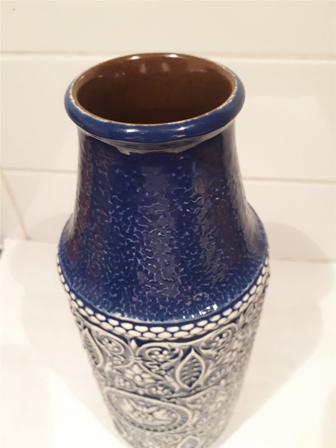 Marzi  Remy Pottery Blue Germany Tysk keramik porslin vas