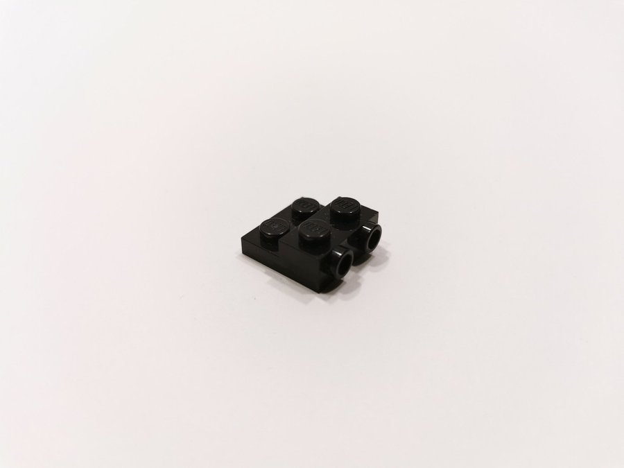 Lego - plate - modified - stud on side - 2x2x2/3 - part 99206 - svart