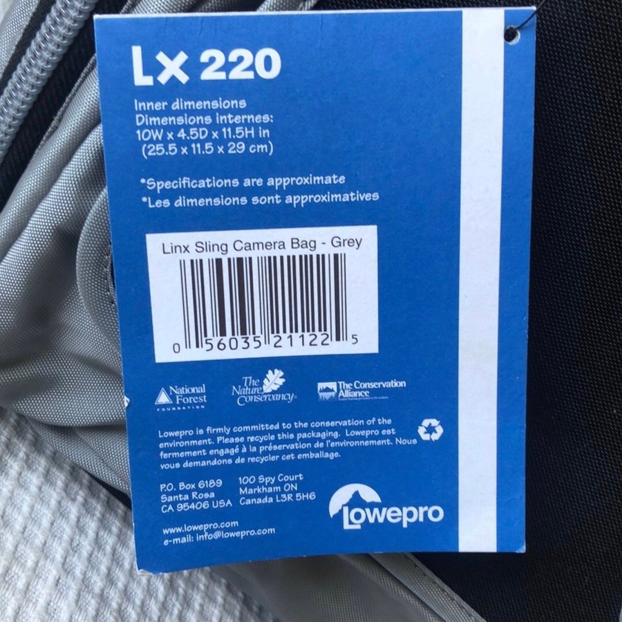 Lowepro Linx LX 220 Sling Camera Bag - Grå