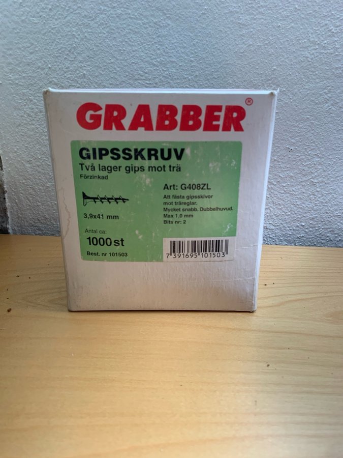 Nytt paket Grabber Gips Skruv